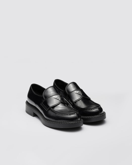 Prada Chocolate Brushed Leather Loafer