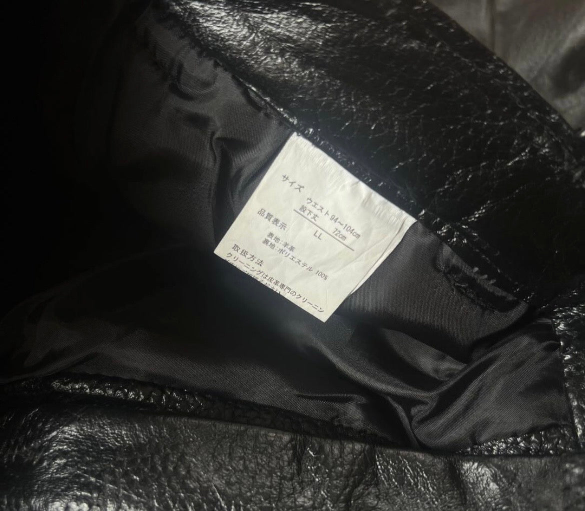 Patch Work Real Goat Leather Pant
