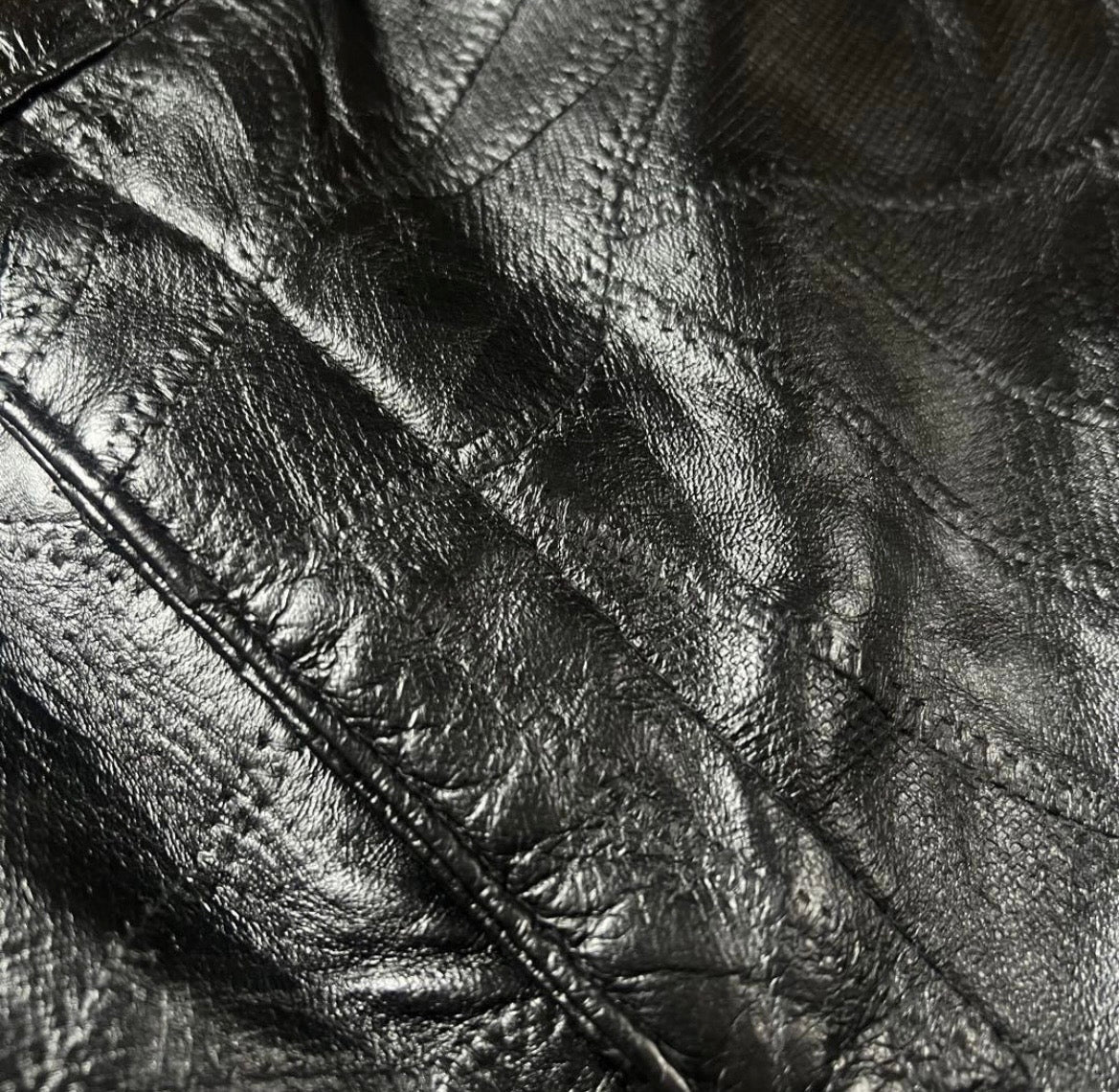 Patch Work Real Goat Leather Pant