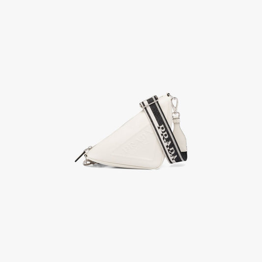 Prada Saffiano Triangle Bag White